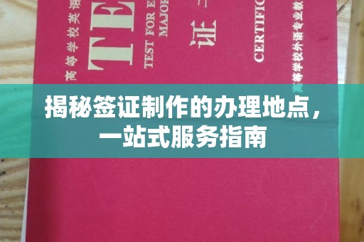 兖州揭秘签证制作的办理地点，一站式服务指南